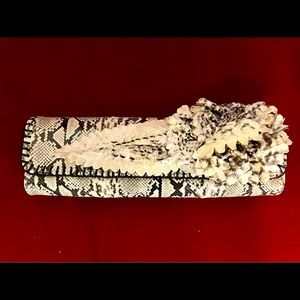 Carlos Falchi real snakeskin convertible clutch